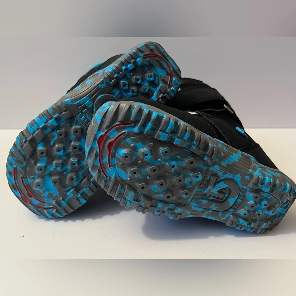 Burton Mini-Grom Kids Snowboard Boots in Black/Blue/Gray, Size 12C